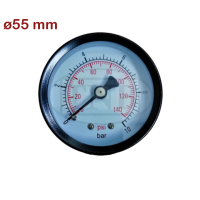 Manometar 1/4" ø55 mm - 10 bara