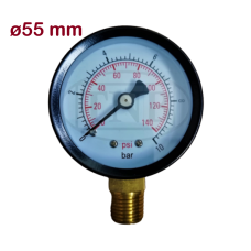 Manometar 1/4" ø55 mm - 10 bara