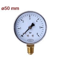 Manometar 1/4" ø50 mm - 6 bara
