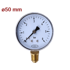 Manometar 1/4" ø50 mm - 6 bara