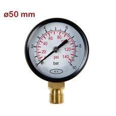 Manometar 1/4" ø50 mm - 10 bara