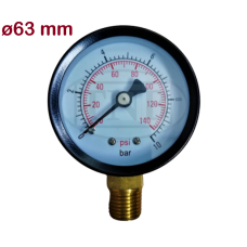 Manometar 1/4" ø63 mm - 10 bara